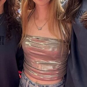 Urban Outfitters Metallic Halter Crop Top